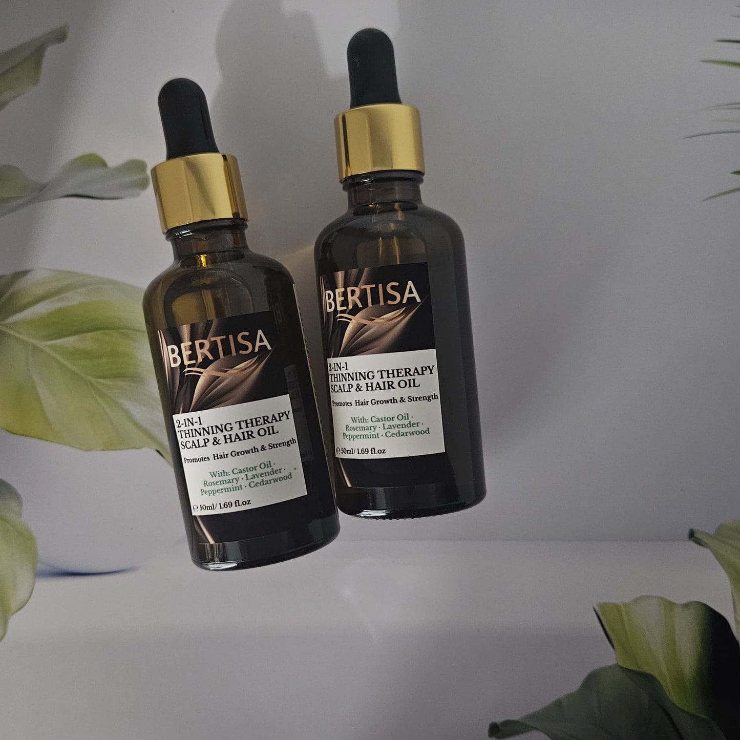 2-in-1 Thinning Therapy Scalp & Hair Oil | Hair Growth & Strength | With Castor, Argan, Jojoba + Rosemary, Lavender, Peppermint | 50ml