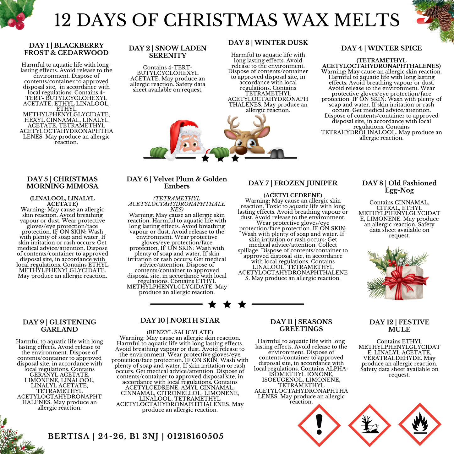 12 Days Of Christmas Advent Calendar Wax Melt