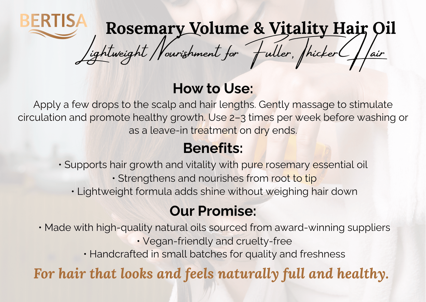 ROSEMARY VOLUME & VITALITY HAIR OIL 50ml - BERTISA