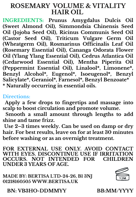 ROSEMARY VOLUME & VITALITY HAIR OIL