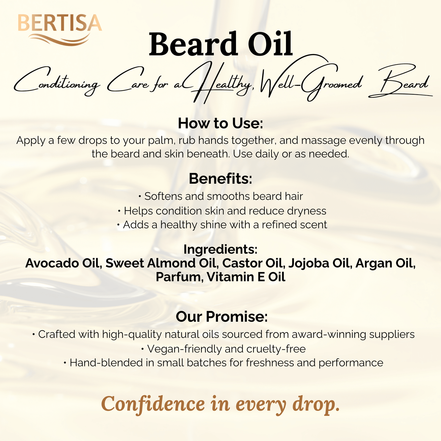 Wild - Conditioning Beard Oil – Bold Scented 30ml - BERTISA