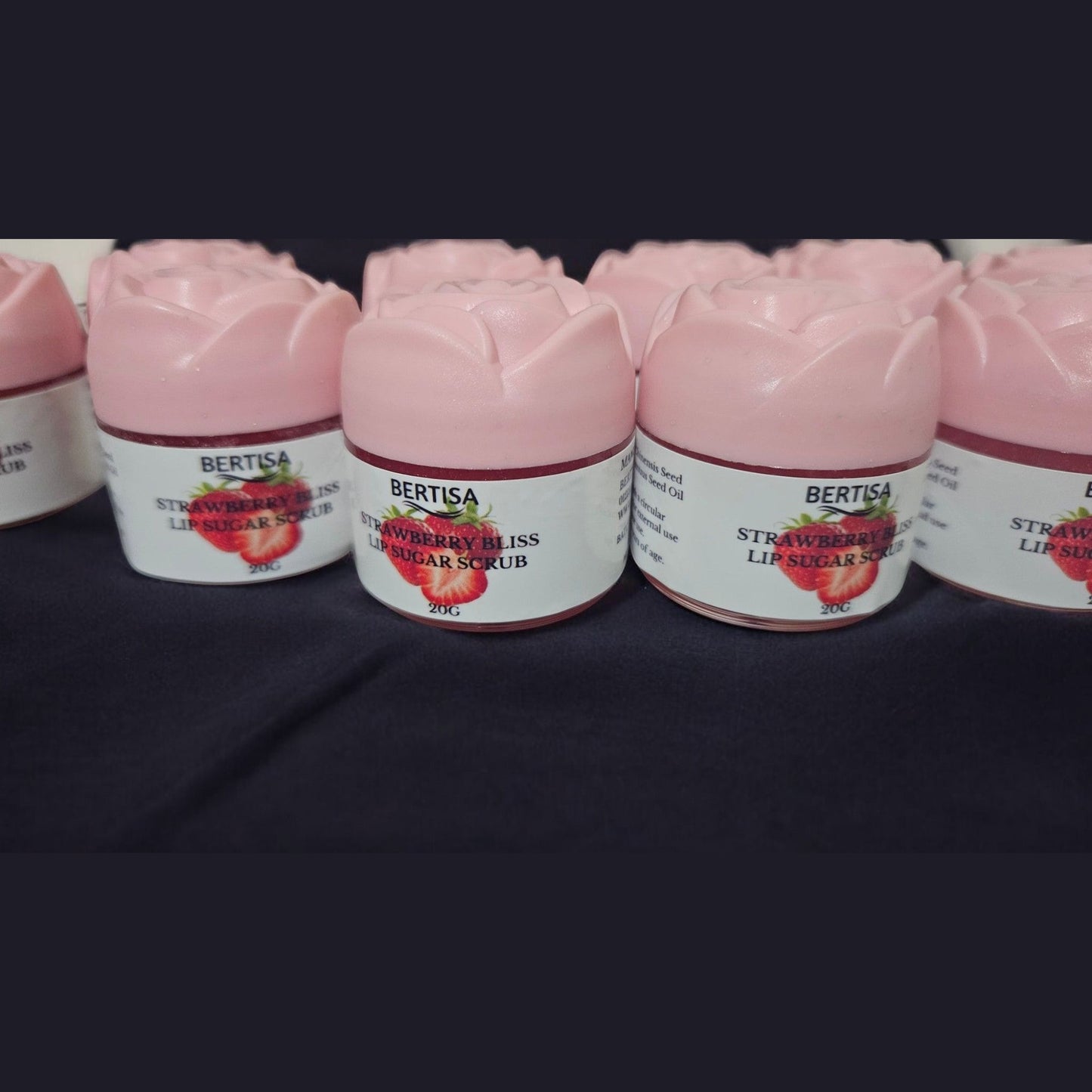 BERTISA Strawberry Bliss Lip Sugar Scrub – Gentle Exfoliation & Deep Hydration