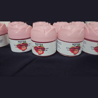 BERTISA Strawberry Bliss Lip Sugar Scrub – Gentle Exfoliation & Deep Hydration