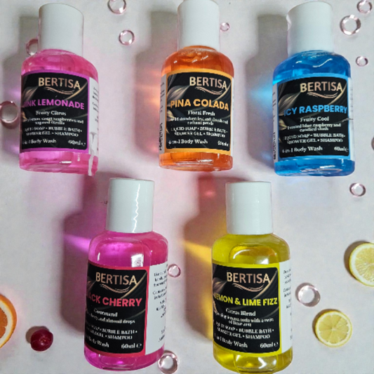 Discovery Set Body Wash – Fruity Scents | 5×60ml Luxury 4-in-1 Shower Gel Gift Set