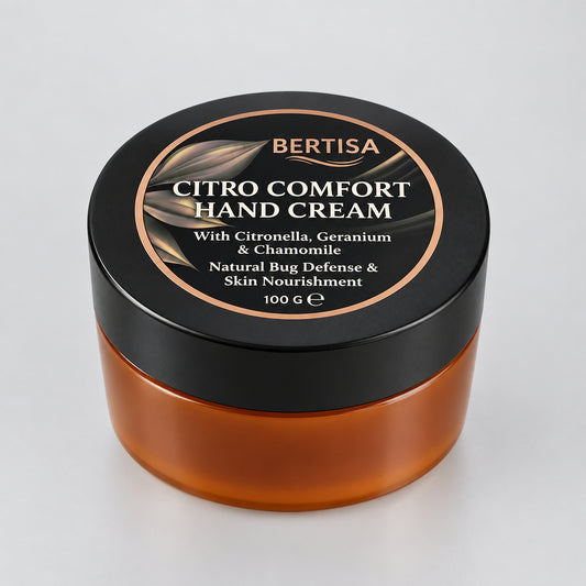 Jar of Bertisa Citro Comfort Hand Cream on a white background