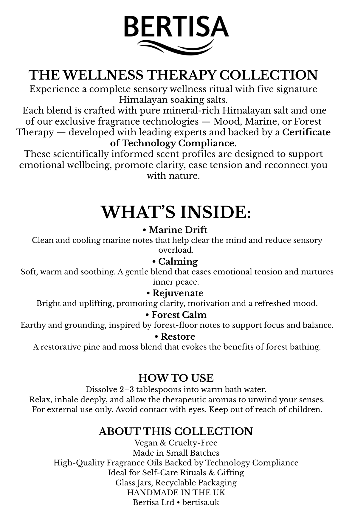 Wellness Therapy Himalayan Bath Salt Set – 5-Jar Soaking Salts Gift Box | Relaxation, Mood & Forest Therapy Collection