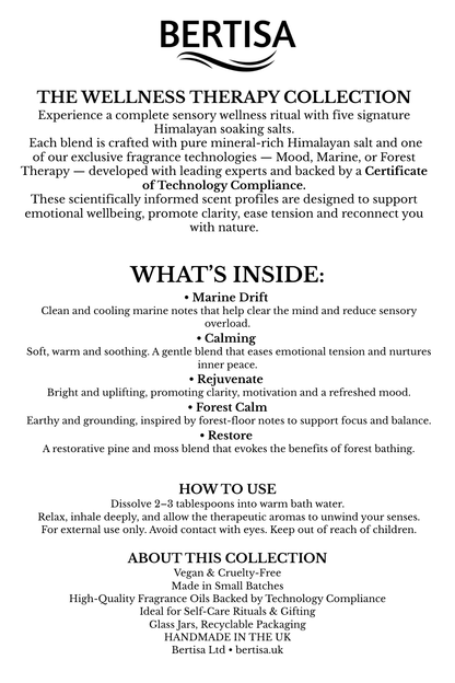 Wellness Therapy Himalayan Bath Salt Set – 5-Jar Soaking Salts Gift Box | Relaxation, Mood & Forest Therapy Collection