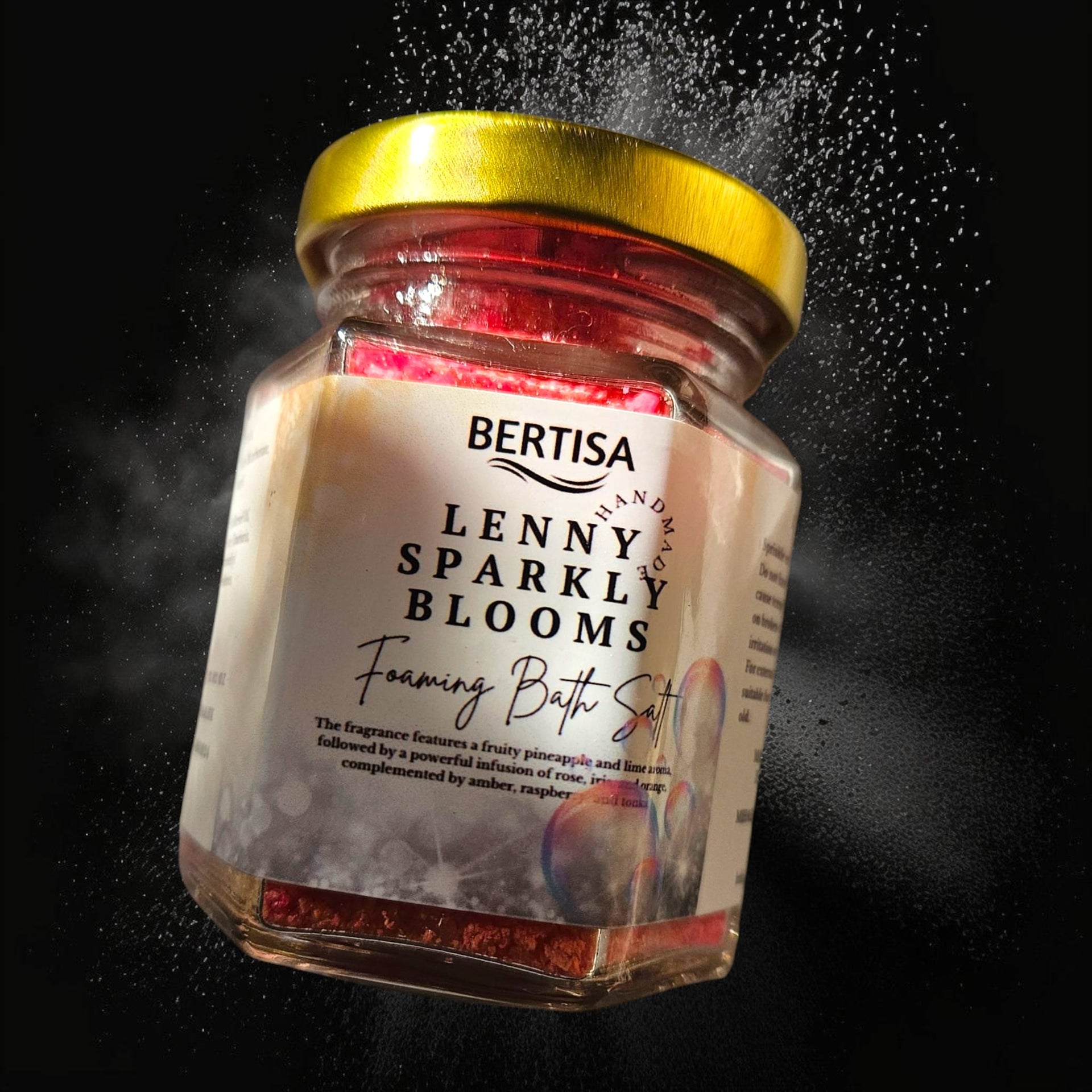 Lenny Sparkly Bloom Foaming Bath Salts – Floral Fruity Bath Soak in Jar