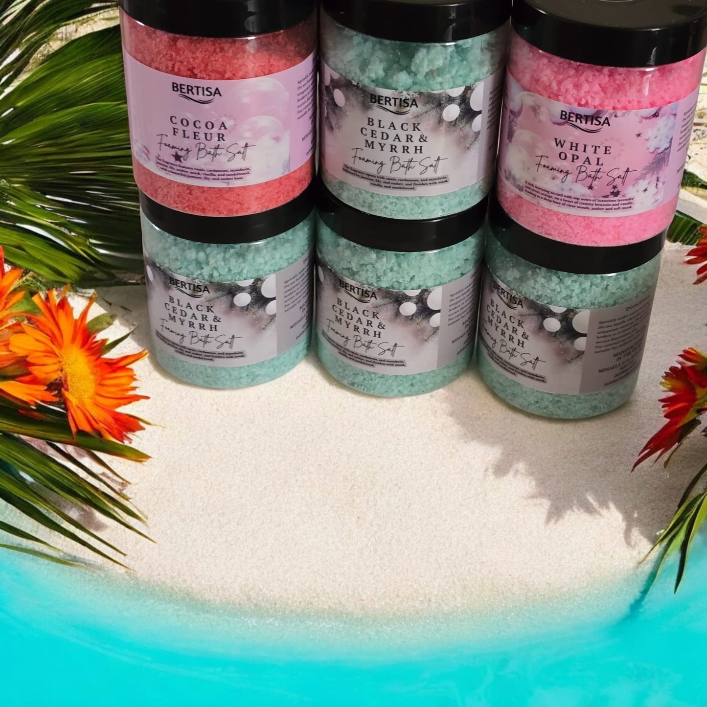 Black Cedar & Myrrh Foaming Bath Salts – 180g