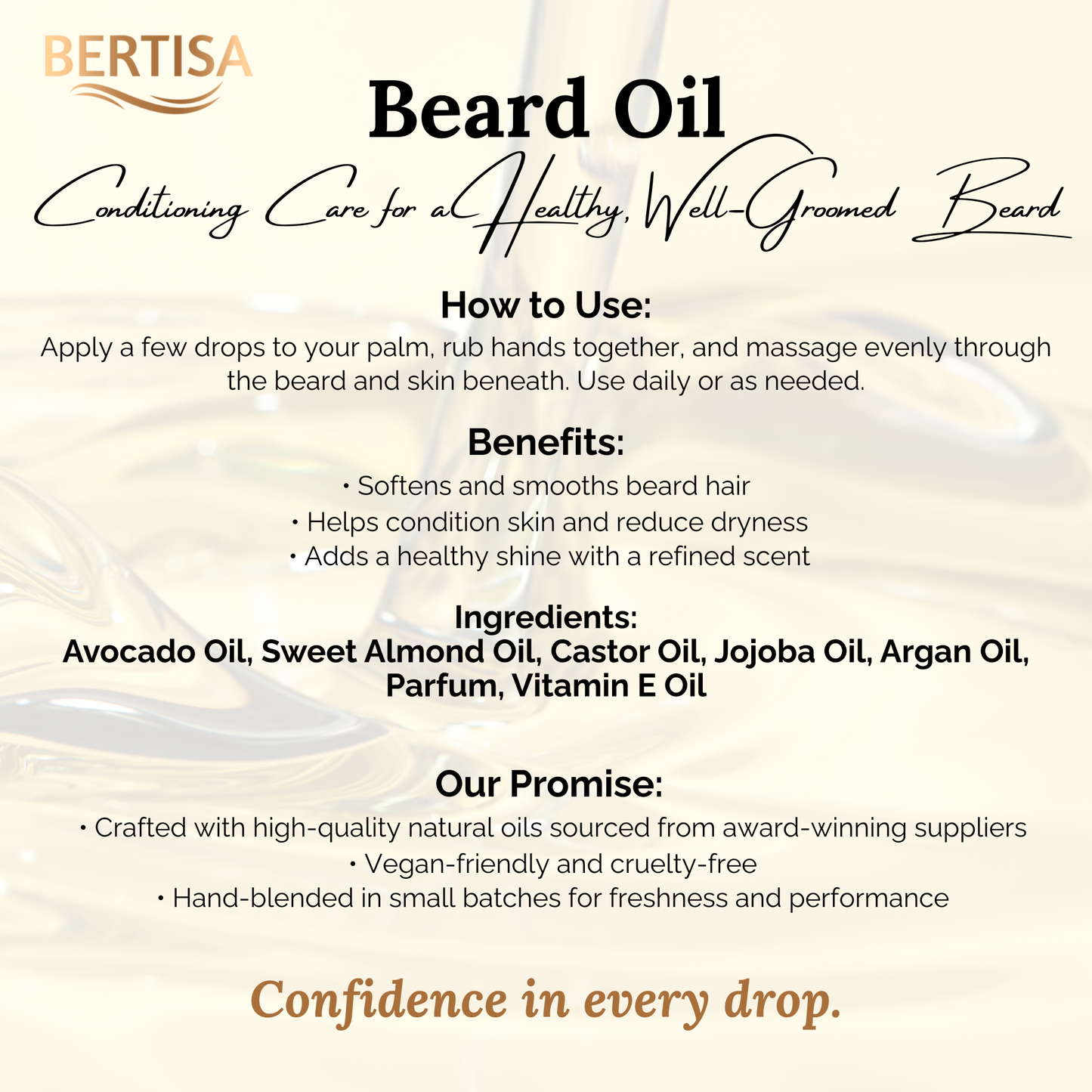 Beard Oil Presentation Card Bertisa