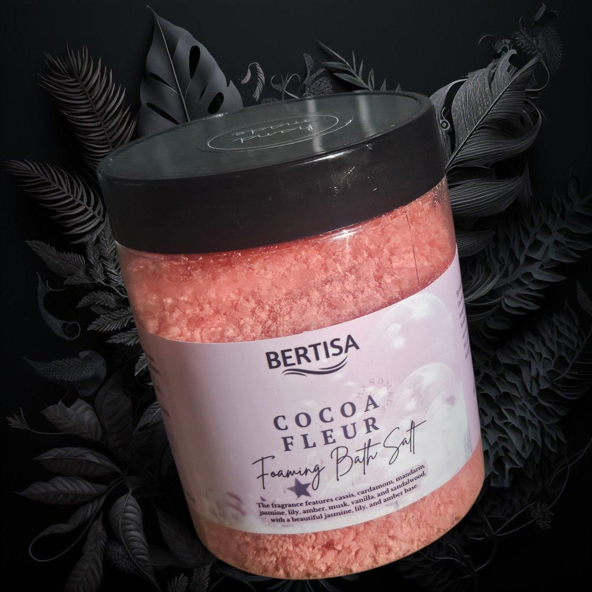 Cocoa Fleur Foaming Bath Salts – Floral & Woody Luxurious Soak | 180g