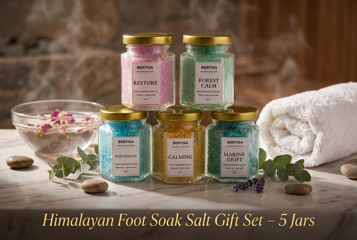 Himalayan Foot Soak Salt Gift Set, 5 Jars | BERTISA