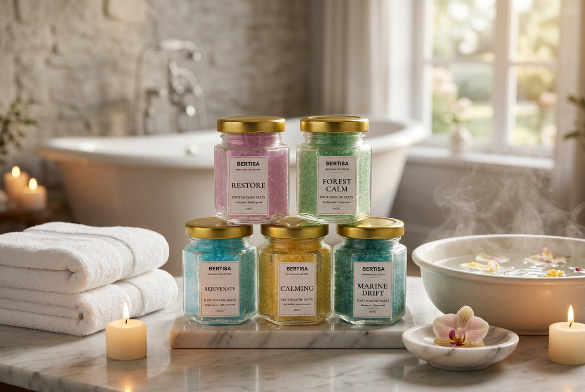 Himalayan Foot Soak Salt Gift Set, 5 Jars | BERTISA