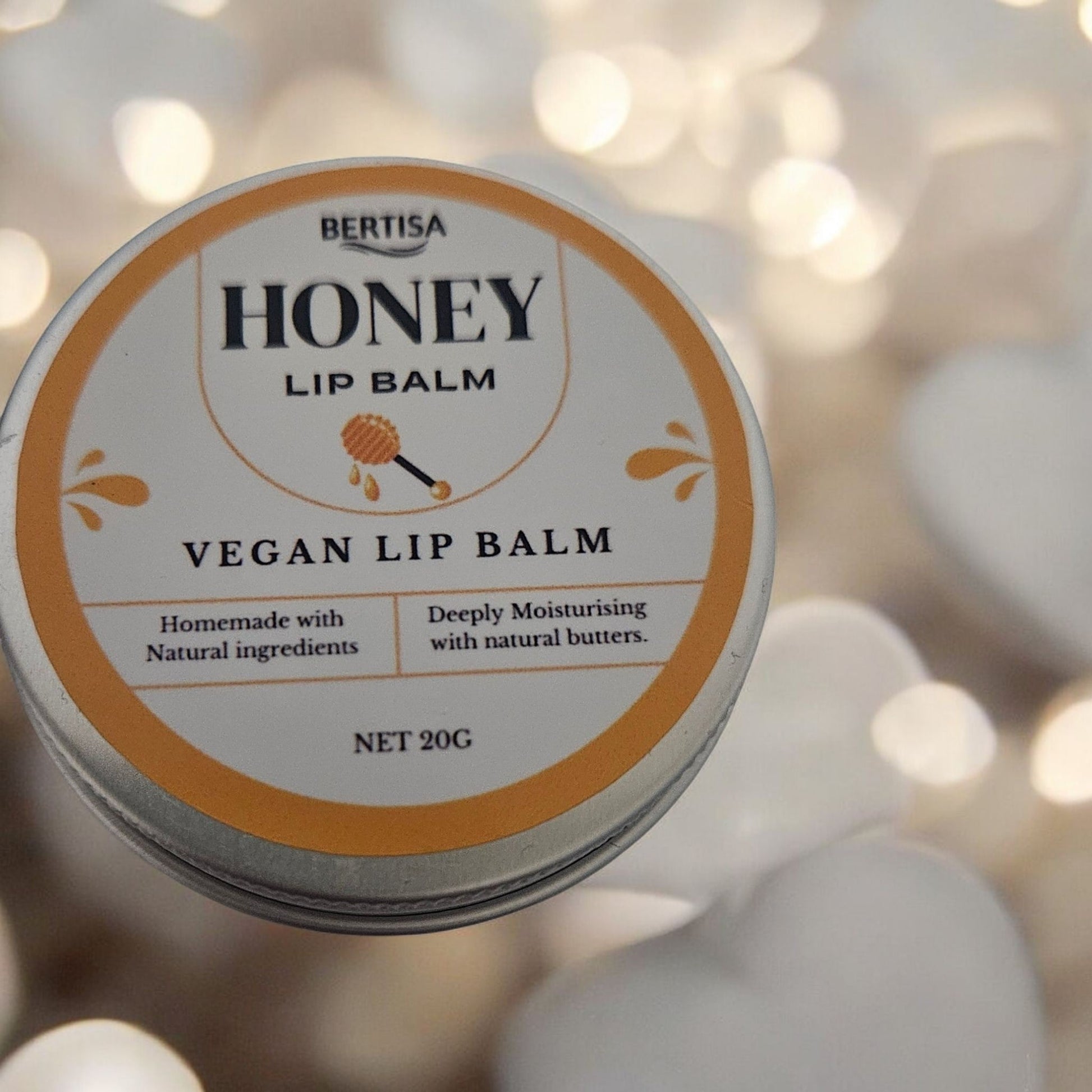 Honey Vegan Lip Balm | Natural & Nourishing | Shea & Jojoba Oils - BERTISA