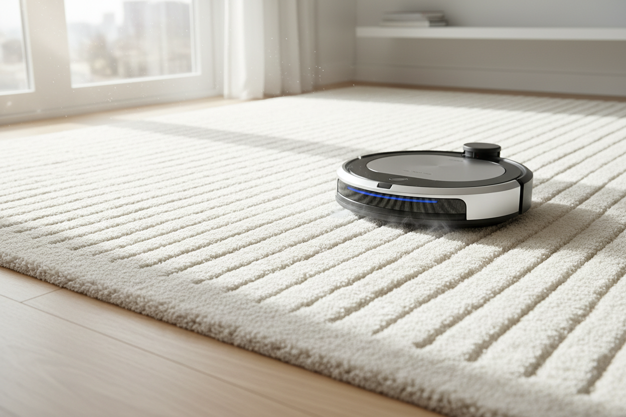 hoovering a clean carpet