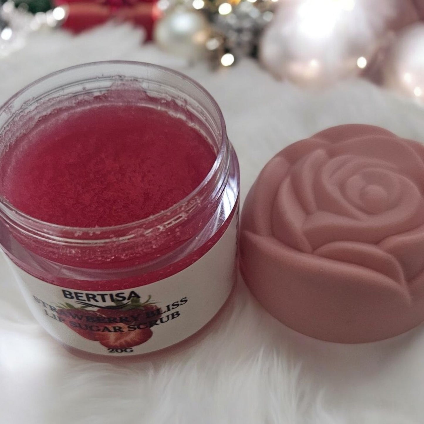 BERTISA Strawberry Bliss Lip Sugar Scrub – Gentle Exfoliation & Deep Hydration