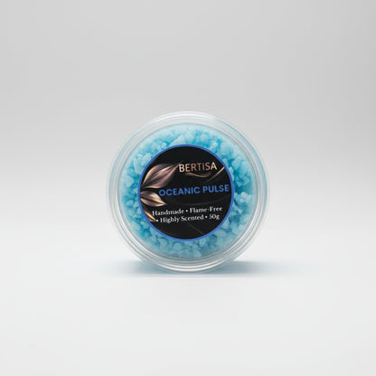 Jar of BERTISA Oceanic Pulse with decorative elements on a light background