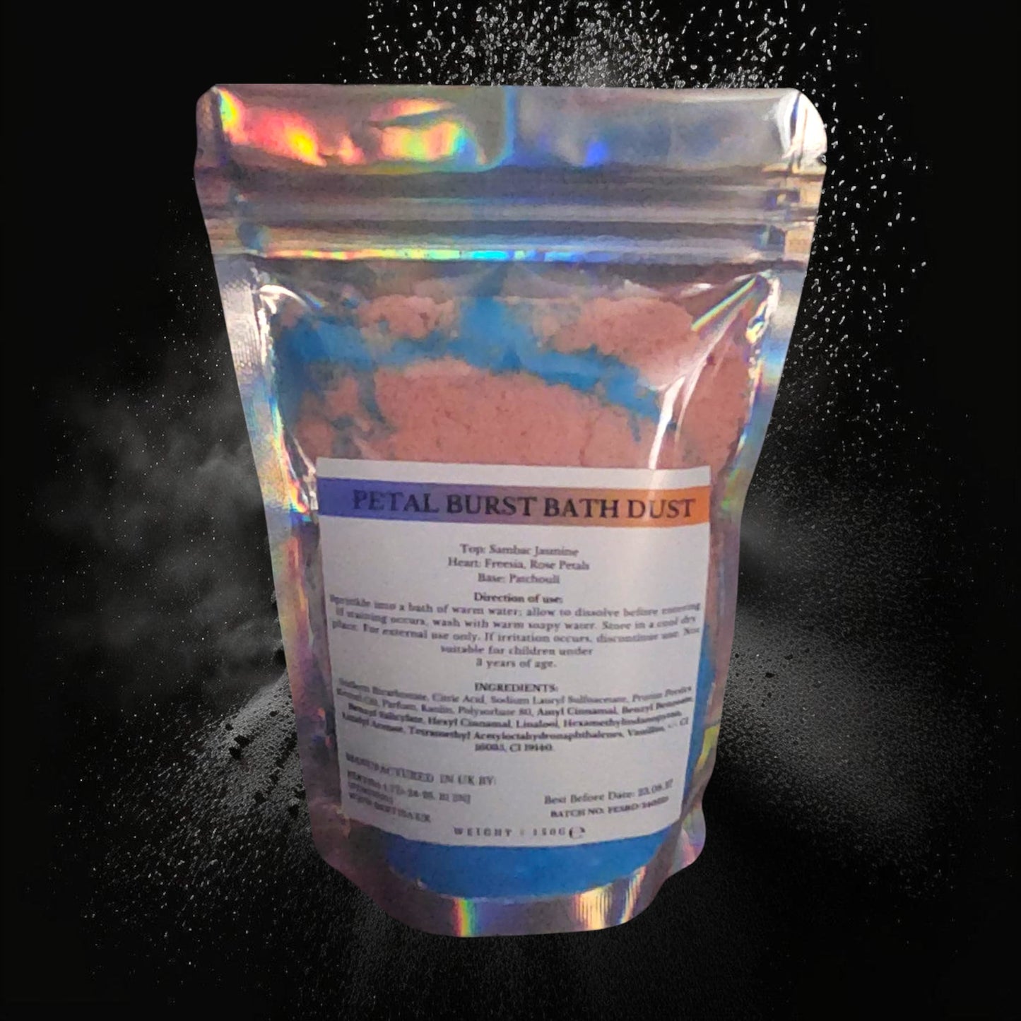 Petal Burst Bath Dust – A Floral Escape for Mind & Body (150g)