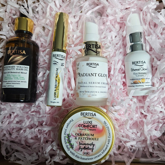 Radiant Glow Saving Bundle | Face, Eye, Hair & Hand Care Set - BERTISA